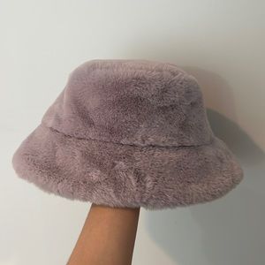 Fluffy Purple Bucket Hat